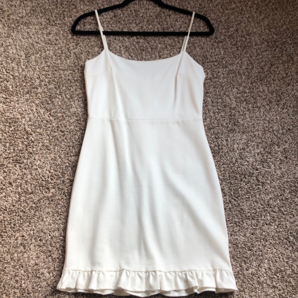 JUST ME White Ruffle Bottom Dress